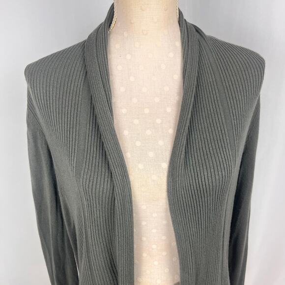 Glimmer by‎ JJ Basics Ribbed Knit Cardigan Sweater Size S Gray Minimalist Basics - Picture 6 of 6